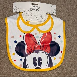 Disney Store Disney Baby Minnie Mouse Baby Bib, New with Tags, plastic, washable